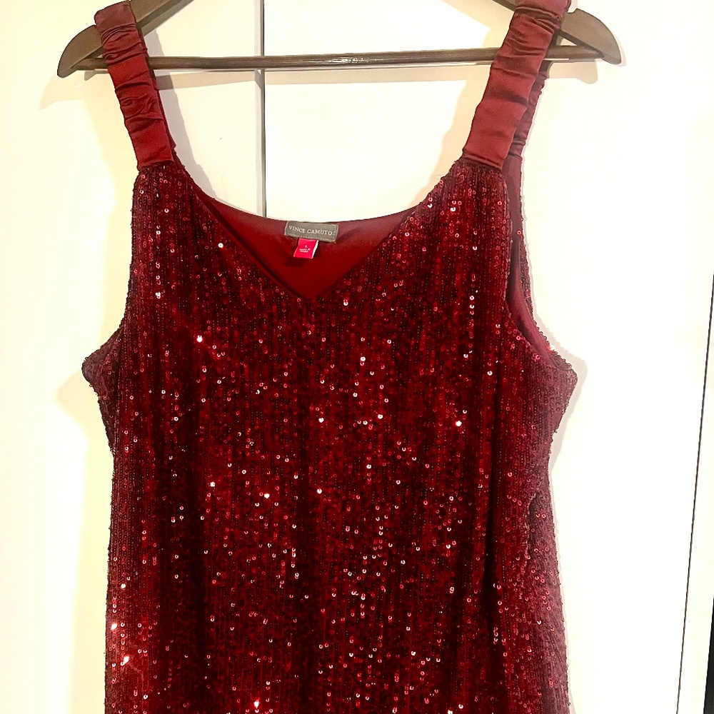 Large Red Sequin Vince Camuto top